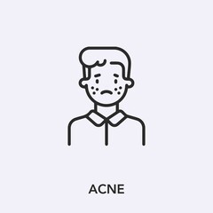 acne icon vector. Linear style sign for mobile concept and web design. acne symbol illustration. Pixel vector graphics - Vector.	