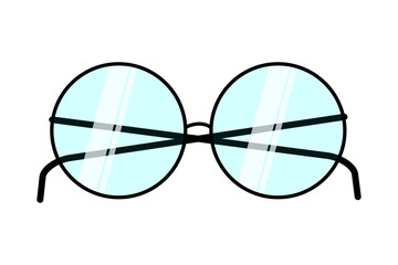 Round eyeglasses icon isolated on white background.  Harry Potter glasses vector icon. Round glasses, medical glasses, sunglasses