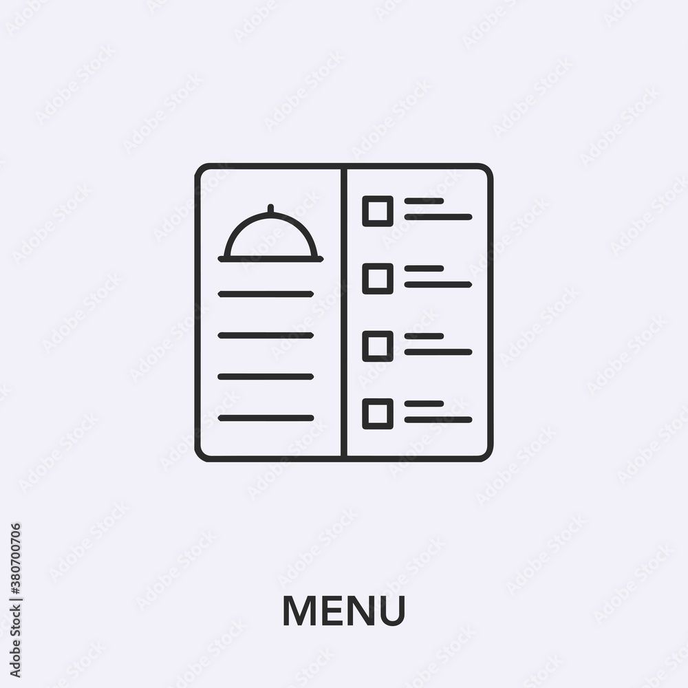 Poster menu icon vector. linear style sign for mobile concept and web design. menu symbol illustration. pix