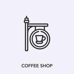 coffee shop icon vector. Linear style sign for mobile concept and web design. coffee shop symbol illustration. Pixel vector graphics - Vector.	
