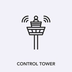 control tower icon vector. Linear style sign for mobile concept and web design. control tower symbol illustration. Pixel vector graphics - Vector.	