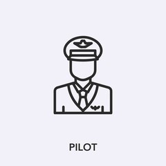 pilot icon vector. Linear style sign for mobile concept and web design. pilot symbol illustration. Pixel vector graphics - Vector.	