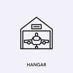 hangar icon vector. Linear style sign for mobile concept and web design. hangar symbol illustration. Pixel vector graphics - Vector.	