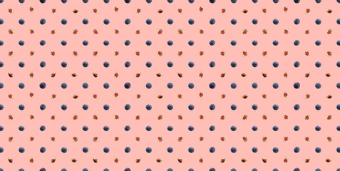 fig pattern. whole figs and cut. pattern isolated on pastel pink background. wrapping paper concept.