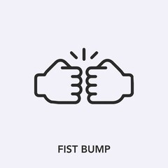 fist bump icon vector. Linear style sign for mobile concept and web design. fist bump symbol illustration. Pixel vector graphics - Vector.	