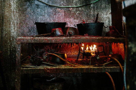 Wax stove at a foundry