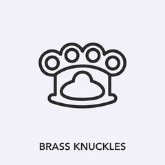 brass knuckles icon vector. Linear style sign for mobile concept and web design. brass knuckles symbol illustration. Pixel vector graphics - Vector.	