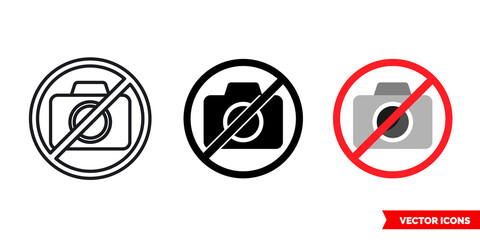 No photo available icon of 3 types color, black and white, outline. Isolated vector sign symbol.