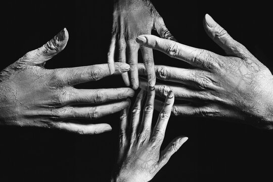 Crossed hands.