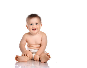 Smiling toddler isolated over white