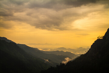 Fototapeta na wymiar Ella gap view between Ella rock & Little adam's peak in Sri Lanka
