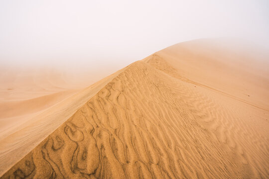 Dunes in the desert of Huacachina.