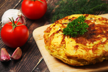 A national dish of Spanish cuisine - tortilla