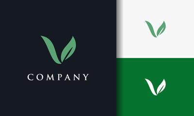 leaf letter V logo - obrazy, fototapety, plakaty