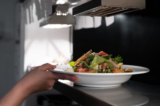 Food on a restaurant pass about to be served