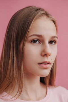 Beauty portrait of teenage girl without make up