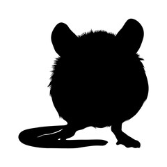 Standing Mouse (Apodemus Sylvaticus) On a Front View Silhouette Found In Map Of All Around The World. Good To Use For Element Print Book, Animal Book and Animal Content