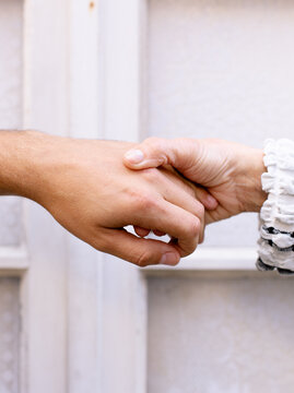 interlocking hands detail