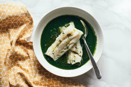 Fish fillet with vegetable sauce
