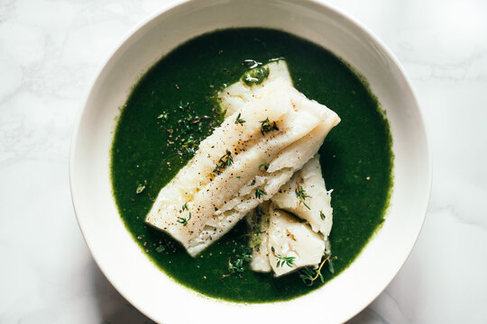 Fish fillet with vegetable sauce