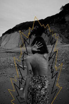 hand reading concept, photo and illustration