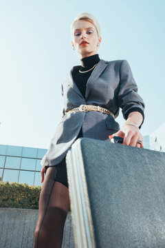 80s yuppie fashion model