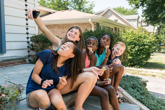 Teen Girls With Phone