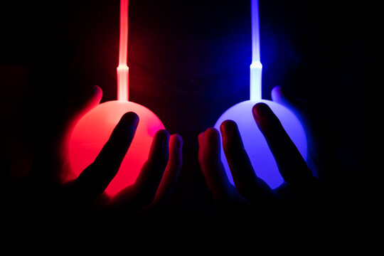 Abstract neon shapes made with LED poi