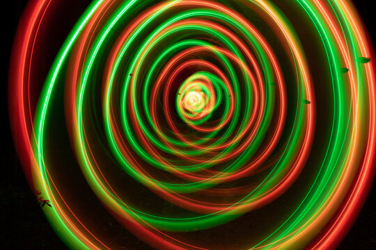 Abstract neon shapes made with LED poi