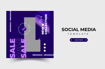 Modern promotion square web banner for social media mobile apps. Elegant sale and discount promo backgrounds with abstract pattern. Email ad newsletter layouts.