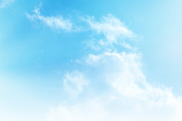 Blue sky with white cloud. The summer heaven is colorful clearing day Good weather and beautiful nature in the morning.