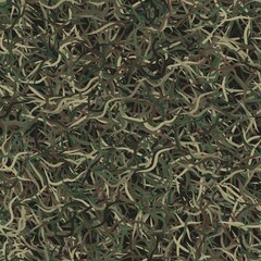 Vector military ghillie camouflage seamless pattern with grass and leaves