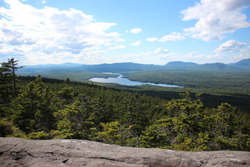 Overlooking mountain view of lake in Maine's wilderness