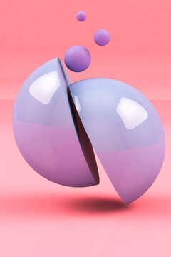 Abstract composition on pink background