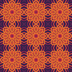 oriental style seamless pattern with flowers