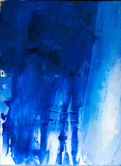 Deep Blue abstract background. Artistic background. Paint on canvas. Paint texture