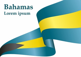 Flag of the Bahamas, Commonwealth of The Bahamas. Bright, colorful vector illustration.