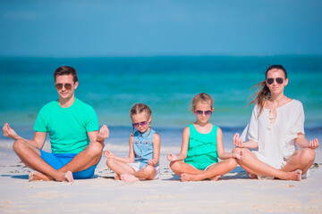 Young family on vacation have a lot of fun