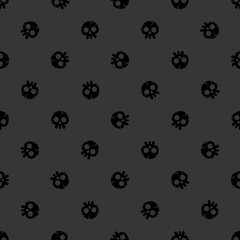 Fototapeta na wymiar Halloween skulls vector pattern. Cartoon style. Kawaii. Trick or treat. Cute holiday symbol. Funny illustration. For fabric, textile, postcards, posters, backgrounds and wrapping papers.