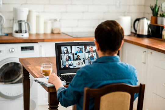 Woman working remotely from home