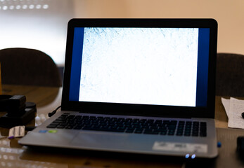 Fototapeta na wymiar A modern laptop on a desk