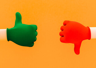 Thumbs up and down