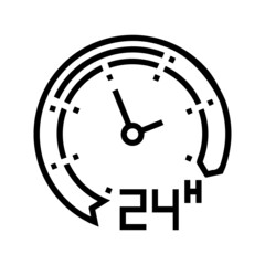 24 hours service clock Icon