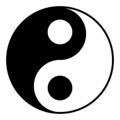Yin Yang symbol vector illustration.