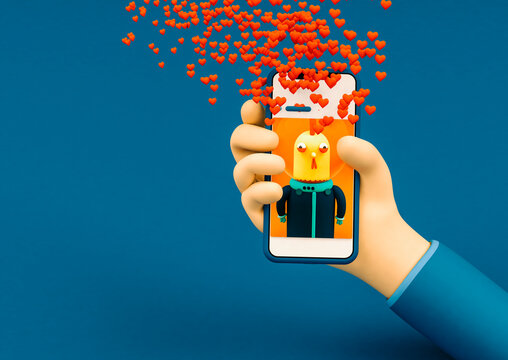 illustration of a phone with a social network app - Powered by Adobe