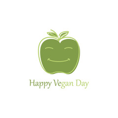 Creative World vegetarian day , with apple concept design vector