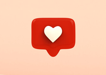 Social Network Love icon on Pink background