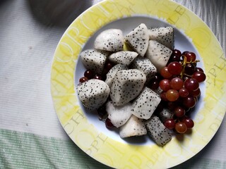 chocolate cake with fruits