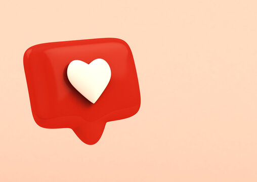 Social Network Love icon on Pink background