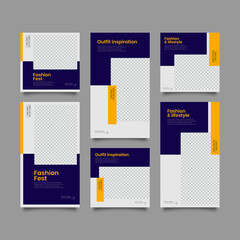 Design backgrounds for social media banner.Set of instagram stories and post frame templates.Vector cover. Mock up for personal blog or shop.Layout for promotion.